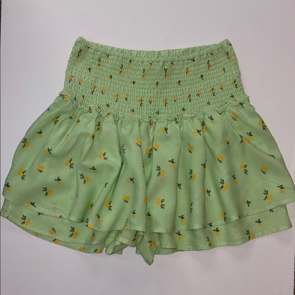 Hollister Green Skort with Yellow Lemon Accents